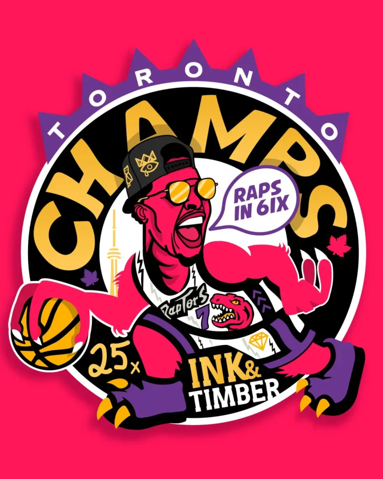 A case study of minimalism in branding with the original Toronto Raptors logo vs. the modern logo.